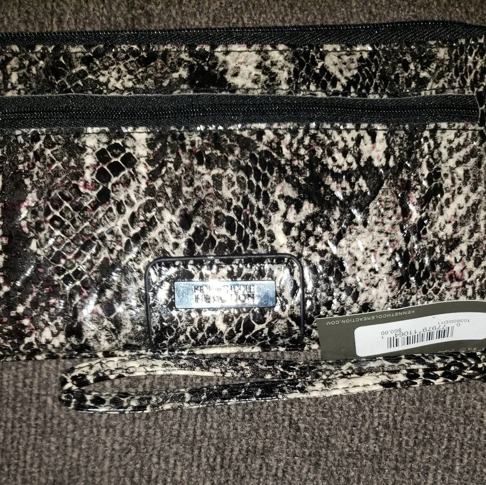 Kenneth Cole Reaction Snakeskin Print Wristlet Clutch